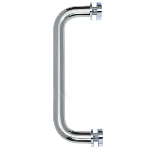 Polished Chrome 8" Single-Sided Solid Brass 3/4" Diameter Pull Handle with Metal Washers Polished Chrome 8" Single-Sided Solid Brass 3/4" Diameter Pull Handle with Metal Washers