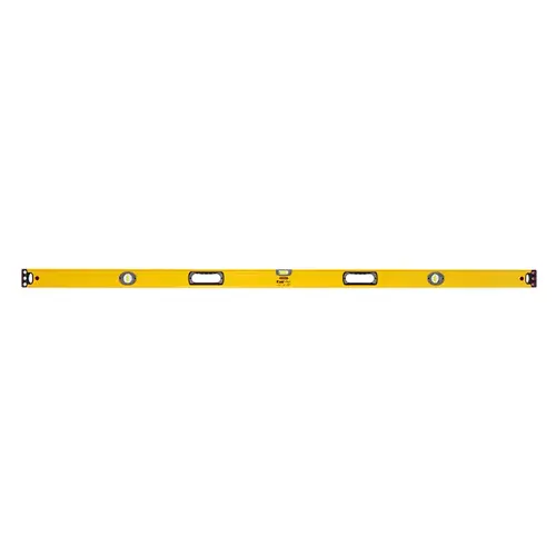 Box Beam Level, 72 in L, 3-Vial, 2-Hang Hole, Non-Magnetic, Aluminum, Black/Yellow