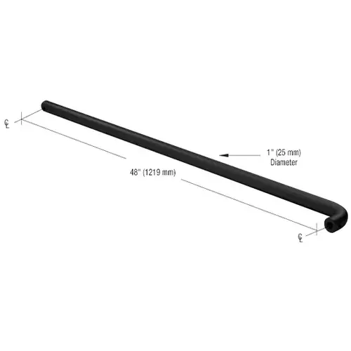 Matte Black Astral Push Bar for 48" Door Matte Black Astral Push Bar for 48" Door