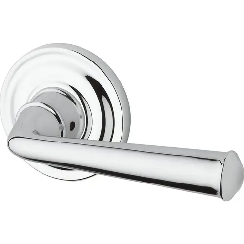 Privacy Federal Lever and Traditional Round Rose with 6AL Latch and Dual Strike Bright Chrome Finish Privacy Federal Lever and Traditional Round Rose with 6AL Latch and Dual Strike Bright Chrome Finish