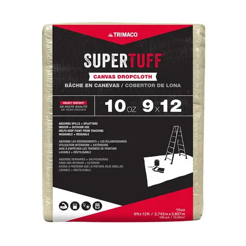 10 oz 9x12 Heavy Duty Canvas Drop Cloth - pack of 6 10 oz 9x12 Heavy Duty Canvas Drop Cloth - pack of 6