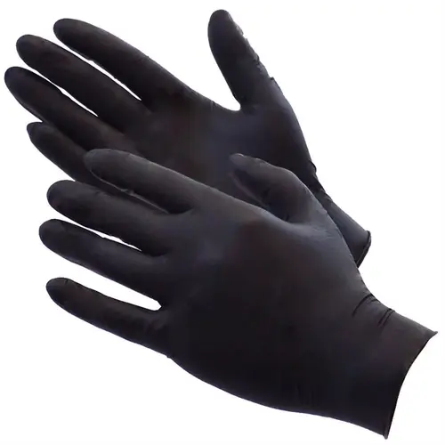 NITRILE GLOVES, POWDER FREE, 6 MIL, BLACK, EXTRA-LARGE - pack of 100 NITRILE GLOVES, POWDER FREE, 6 MIL, BLACK, EXTRA-LARGE - pack of 100