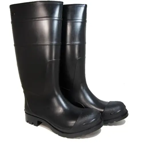 Men's 15" All-Purpose PVC Black Boot Size 6 Pair