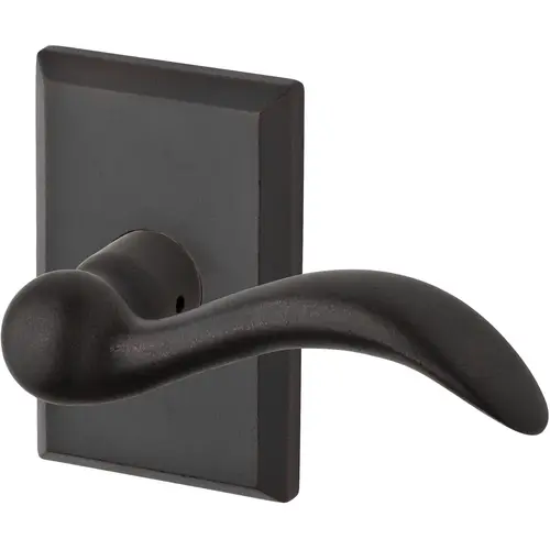 Privacy Arch Lever and Rustic Square Rose with 6AL Latch and Dual Strike Dark Bronze Finish Privacy Arch Lever and Rustic Square Rose with 6AL Latch and Dual Strike Dark Bronze Finish