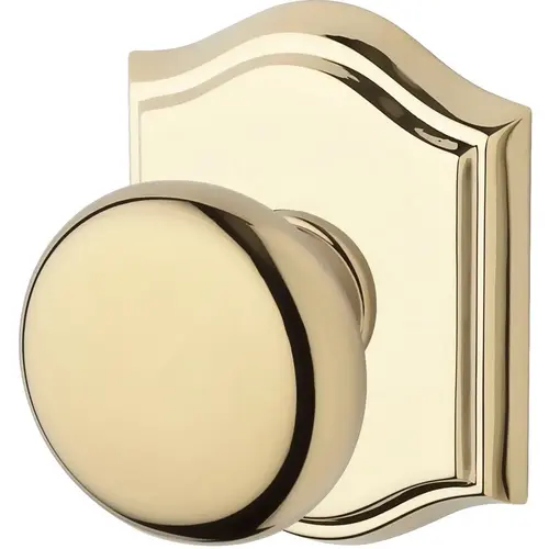 Privacy Round Knob and Traditional Arch Rose with 6AL Latch and Dual Strike Lifetime Brass Finish Privacy Round Knob and Traditional Arch Rose with 6AL Latch and Dual Strike Lifetime Brass Finish