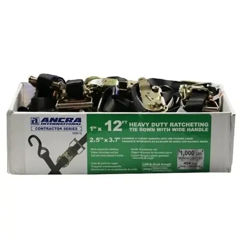 1"X12 ft Ratchet Tie Down-Bulk Bin