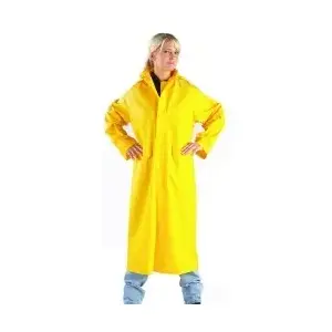 Galeton RainWare 7970-M-YW Repel Rainwear 0.35-mm PVC/Polyester Raincoat 48-in Yellow - Medium