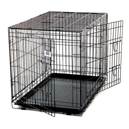 Double Door Dog Crate Extra Large Metal Black 30" H X 27" W X 42" D Black Double Door Dog Crate Extra Large Metal Black 30" H X 27" W X 42" D Black