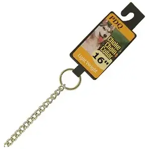 PDQ 12716 Boss Pet Choke Chain Collar, 2 mm Chain, 16 in L Collar, Steel Chrome