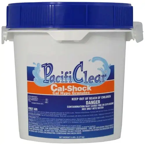 PacifiClear Cal-Shock Pool Chemical, 5 lb Pail, Granular PacifiClear Cal-Shock Pool Chemical, 5 lb Pail, Granular