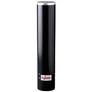 Igloo 00008090 Cup Dispenser, Metal/Plastic, Black, For: 5 gal Water Coolers
