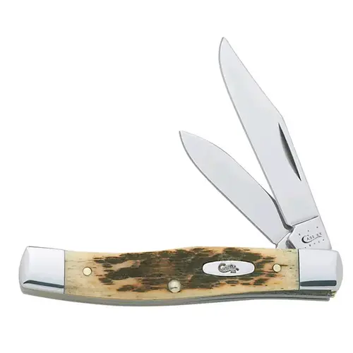 Small Texas Jack Pocket Knife, Chrome Vanadium/Amber Bone, 3-5/8-In. Length Closed