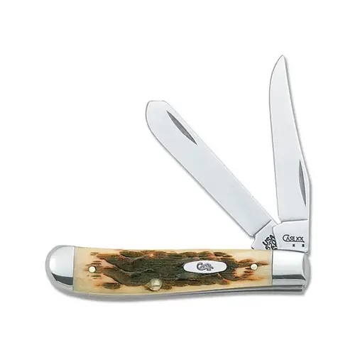 Pocket Knife Mini Trapper Amber Stainless Steel 4" Pocket Knife Mini Trapper Amber Stainless Steel 4"