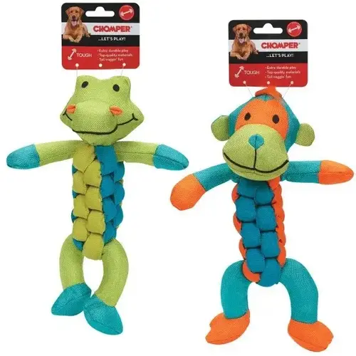 Braided Body Dog Toy Assorted Cow, Hippo, Monkey, and/or Puppy Nylon Large Assorted Braided Body Dog Toy Assorted Cow, Hippo, Monkey, and/or Puppy Nylon Large Assorted