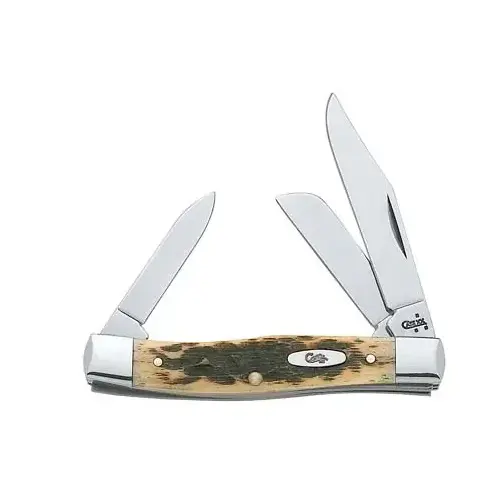 Pocket Knife Folding Medium Stockman Amber Bone Amber Bone