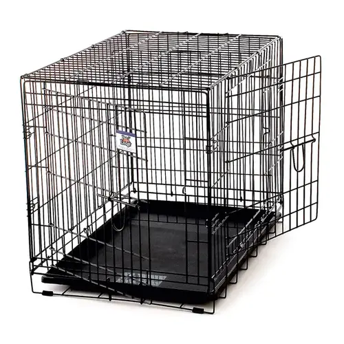 Double Door Dog Crate Large Metal Black 27" H X 24" W X 36" D Black Double Door Dog Crate Large Metal Black 27" H X 24" W X 36" D Black
