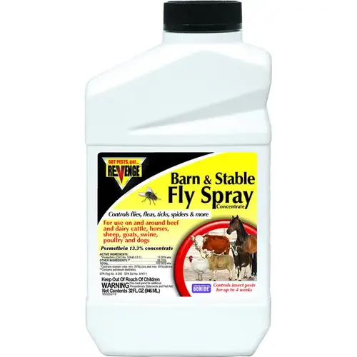 Barn and Stable Fly Spray, Liquid, Brown/Yellow, Mild Solvent, 12 qt Barn and Stable Fly Spray, Liquid, Brown/Yellow, Mild Solvent, 12 qt