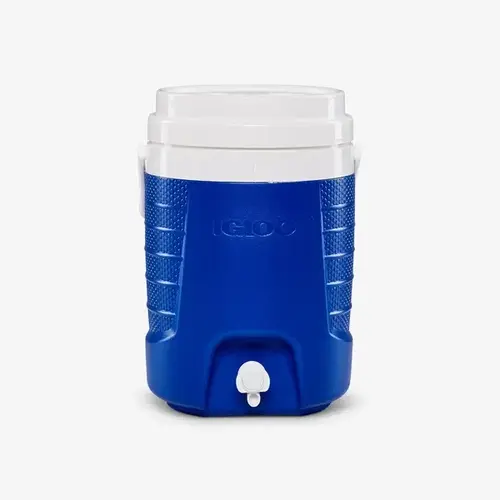 Water Jug, 2 gal Cooler, Pushbutton Spigot, Majestic Blue/White Water Jug, 2 gal Cooler, Pushbutton Spigot, Majestic Blue/White