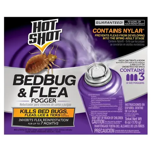 Bed Bug and Flea Fogger, 2000 cu-ft Coverage Area, White - pack of 3 Bed Bug and Flea Fogger, 2000 cu-ft Coverage Area, White - pack of 3