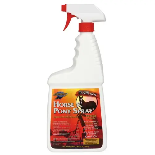 Horse and Pony Insect Spray, Liquid, Amber, Perfumed, 1 qt