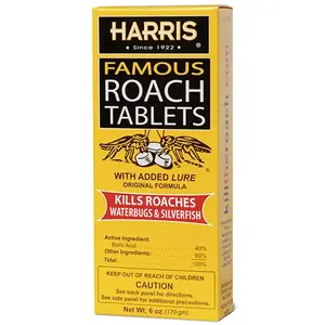 Harris HRT6 Roach Tablet, Crystalline Solid, 6 oz White