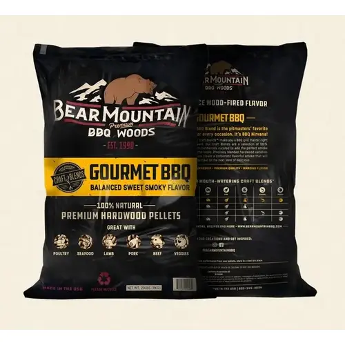 Bear Mountain Gourmet BBQ Grill Pellets - 20lbs. Bear Mountain Gourmet BBQ Grill Pellets - 20lbs.
