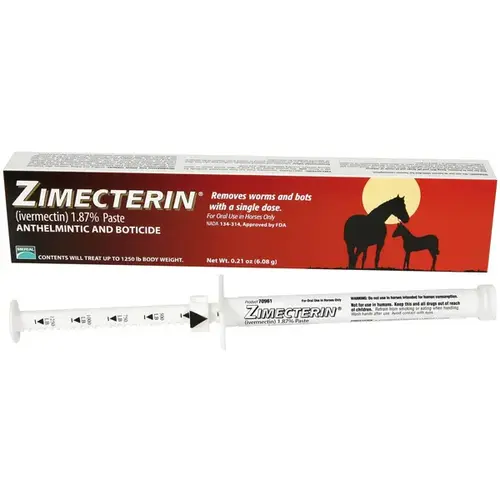 Zimecterin (ivermectin 1.87%) Dewormer Paste for Horses 0.21-oz