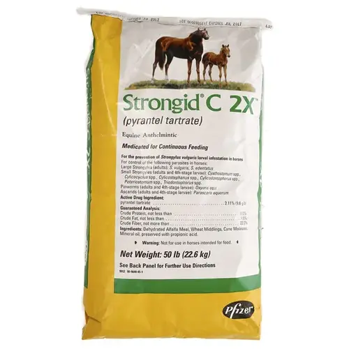 STRONGID C 2X WORMER FOR HORSES - 50 LB Bag STRONGID C 2X WORMER FOR HORSES - 50 LB Bag