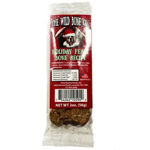 Wild Bone Holiday Dog Bone - 2 ounces Wild Bone Holiday Dog Bone - 2 ounces
