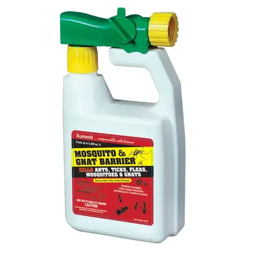 Mosquito and Gnat Barrier, Liquid, Slight Chemical, 32 oz Spray Bottle Translucent Yellow/White
