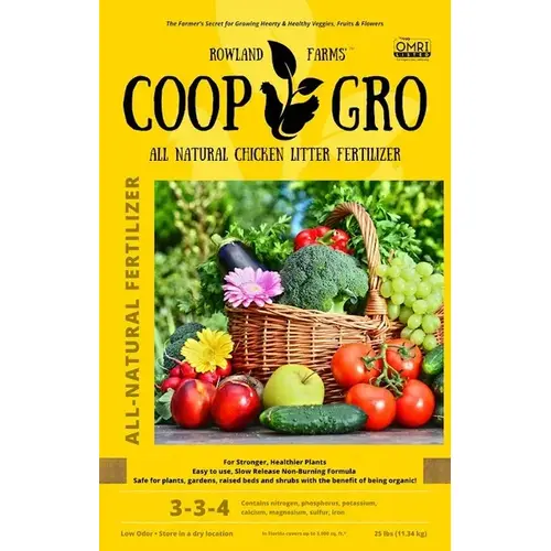 *Coop Gro is a Pelletized, OMRI-Certified Organic, All Natural, Non-Burning, Slow Release fertilizer. *Coop Gro is a Pelletized, OMRI-Certified Organic, All Natural, Non-Burning, Slow Release fertilizer.