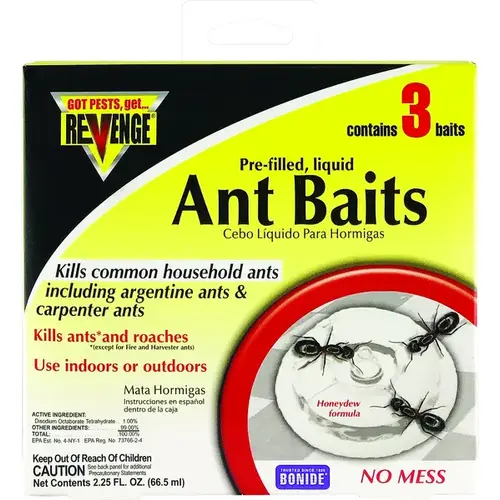 Ant Bait, Liquid, Sweet, 0.75 oz Yellow - pack of 3 Ant Bait, Liquid, Sweet, 0.75 oz Yellow - pack of 3