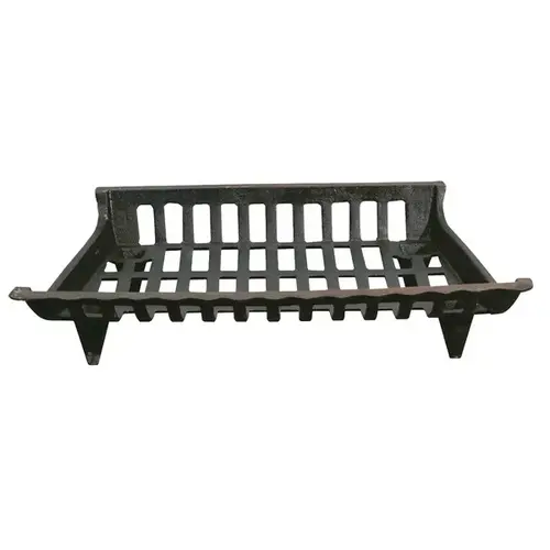 Cast Iron Fireplace Grate, Black, 24-In.