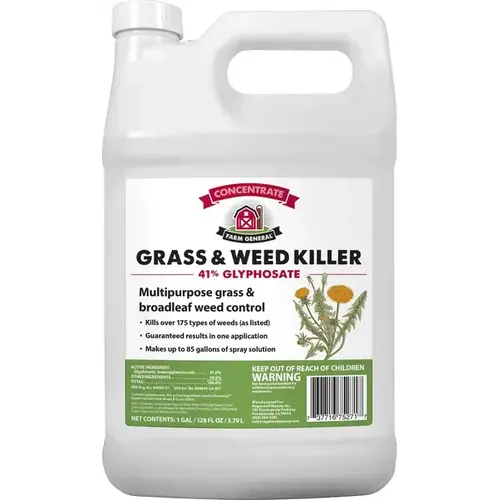 Glyphosate Grass and Weed Killer, Liquid, Clear/Viscous Green/Yellow, 1 gal