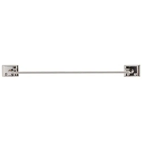Towel Bar, 12 in L Rod, Steel, Chrome, Surface Mounting