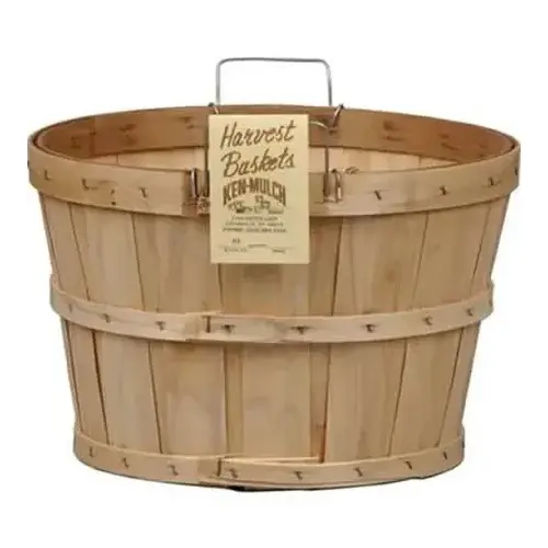 Bushel Basket with Bale Handle and Color Banding - Half Size Bushel Basket with Bale Handle and Color Banding - Half Size