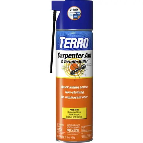 Carpenter Ant and Termite Killer, Liquid, Spray Application, 16 oz Aerosol Can Off-White