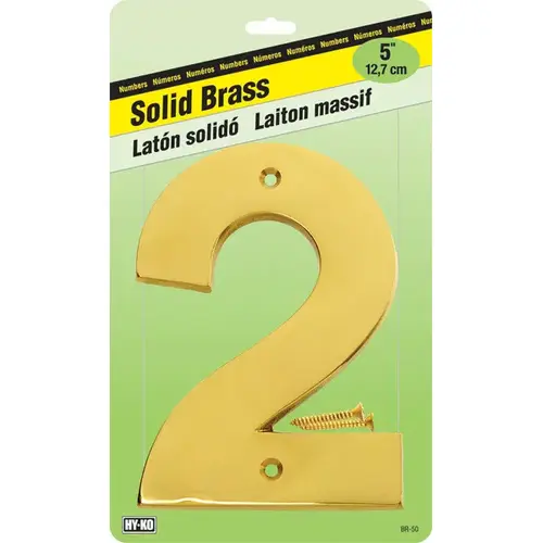 Numbering Solid Brass 5" (#2)