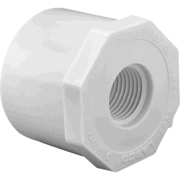 Lasco 438249-BC 438249BC Reducing Bushing, 2 x 1 in, Spigot x FNPT, PVC, White, SCH 40 Schedule