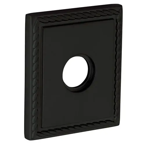 3-2/9" Square Rope Privacy Rose Pair Satin Black Finish 3-2/9" Square Rope Privacy Rose Pair Satin Black Finish