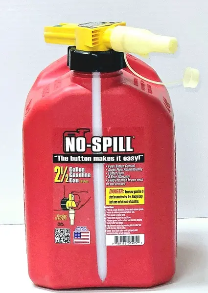 No-Spill Gas Can 2.5 gal Capacity Plastic Red 1405 No-Spill Gas Can 2.5 gal Capacity Plastic Red 1405