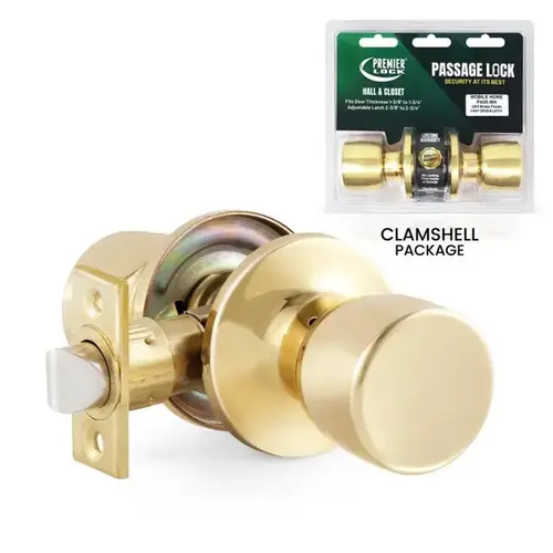 Grip Tight Tools Mobile Home Passage Lockset - Brass Finish - Tulip Style Grip Tight Tools Mobile Home Passage Lockset - Brass Finish - Tulip Style