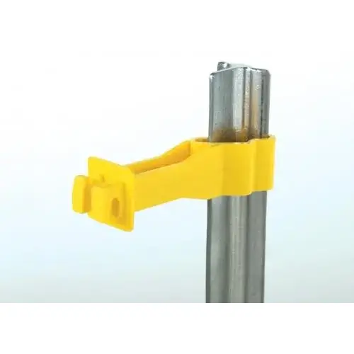Electric Fence Insulator, T-Post, Snug-Fit Backside, Yellow, 25-Pk. Electric Fence Insulator, T-Post, Snug-Fit Backside, Yellow, 25-Pk.