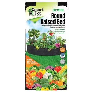 Smart Pot 12100 Container Garden Bed, Black Fabric, 100-Gallons, 50-In. Diam. x 12 High