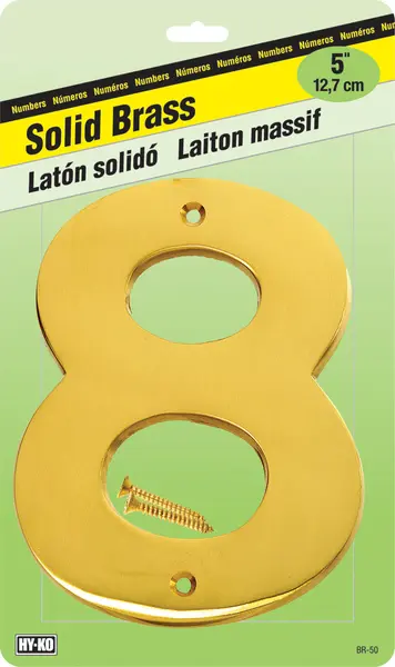 Hy-Ko Number 5 Gold Brass Screw-On 8 BR-50/8