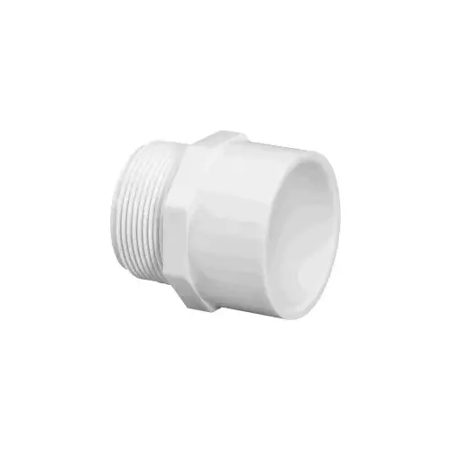Pipe Adapter, 1-1/4 in, MPT x Slip, PVC, White, SCH 40 Schedule, 370 psi Pressure Pipe Adapter, 1-1/4 in, MPT x Slip, PVC, White, SCH 40 Schedule, 370 psi Pressure
