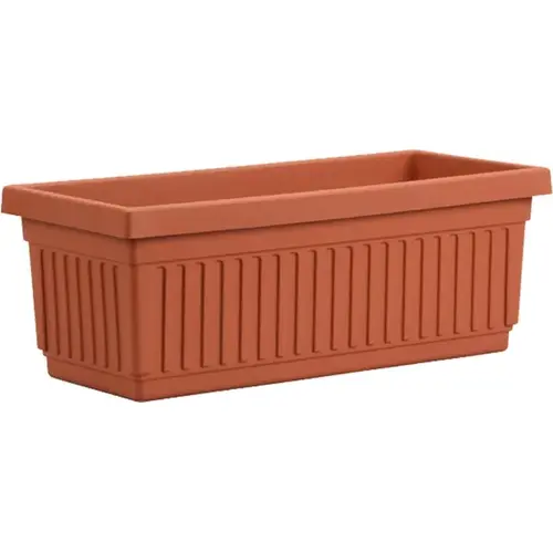 Flower Box Venetian 6.38" H X 24" W Plastic Fluted Clay Clay