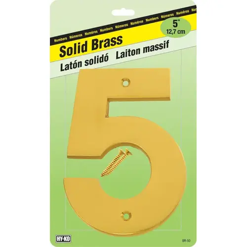 Numbering Solid Brass 5" (#5)