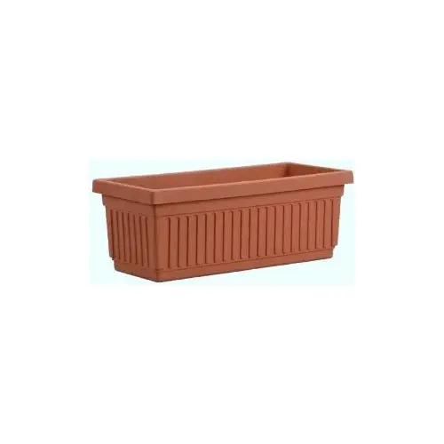 Flower Box Venetian 6.38" H X 18" W Plastic Fluted Clay Clay - pack of 6