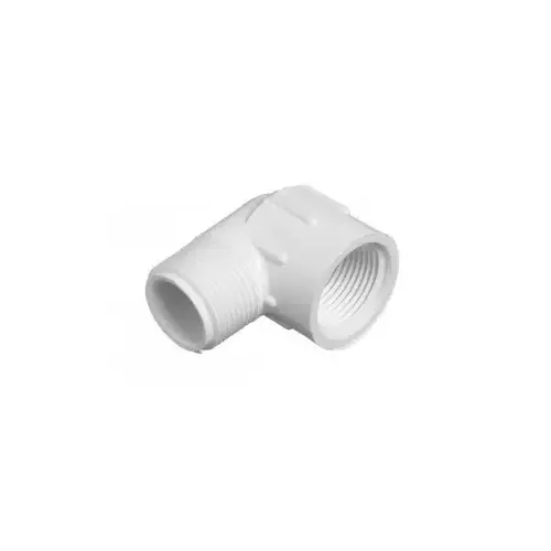 Street Pipe Elbow, 1/2 in, MPT x FPT, 90 deg Angle, PVC, White, SCH 40 Schedule Street Pipe Elbow, 1/2 in, MPT x FPT, 90 deg Angle, PVC, White, SCH 40 Schedule